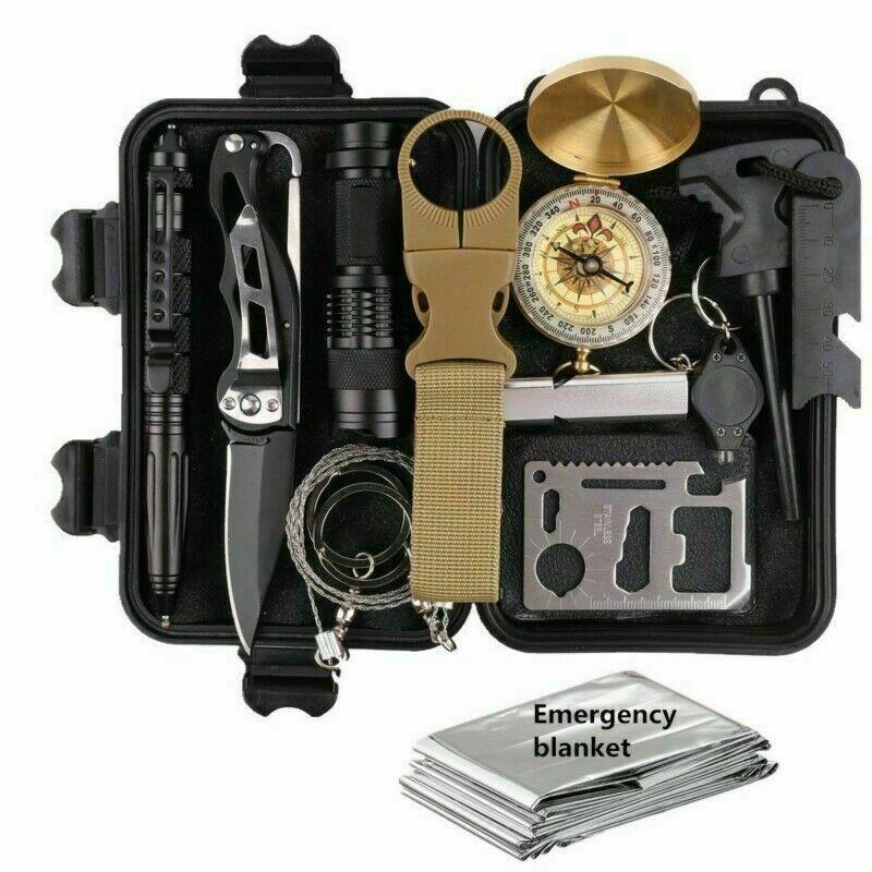 14 in 1 Outdoor Emergency Survival And Safety Gear Kit Camping - Crafted Wolf
