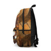 Backpack - Large Water-Resistant Bag, Brown White Stone Pattern - Crafted Wolf