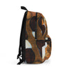 Backpack - Large Water-Resistant Bag, Brown White Stone Pattern - Crafted Wolf