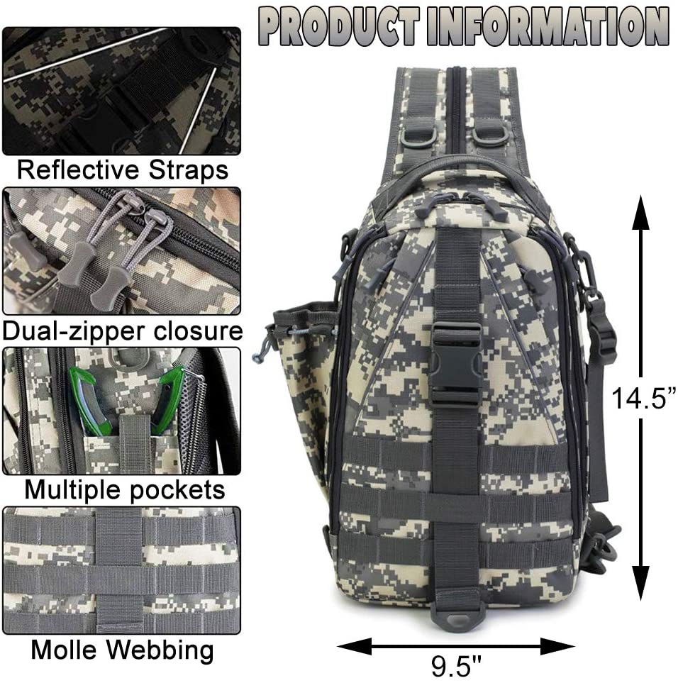 LUXHMOX Fishing Backpack Waterproof Tackle-Bag Fishing Gear - Crafted Wolf