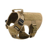 Military Dog Tactical Harness, Collar, and Leash Gear Set (Brown)